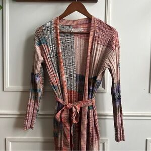 Anthropologie Striped Long Knit Cardigan